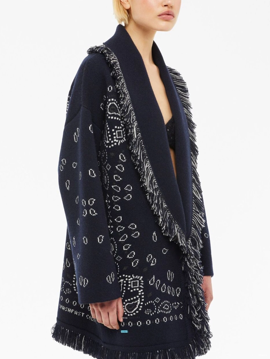 Affordable cardigan Women jacquard Alanui cashmere Bandana 0421